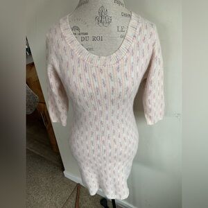 La Fee Maraboutee Women's Coquette Knit Mini Dress France Wool Angora Romantic S